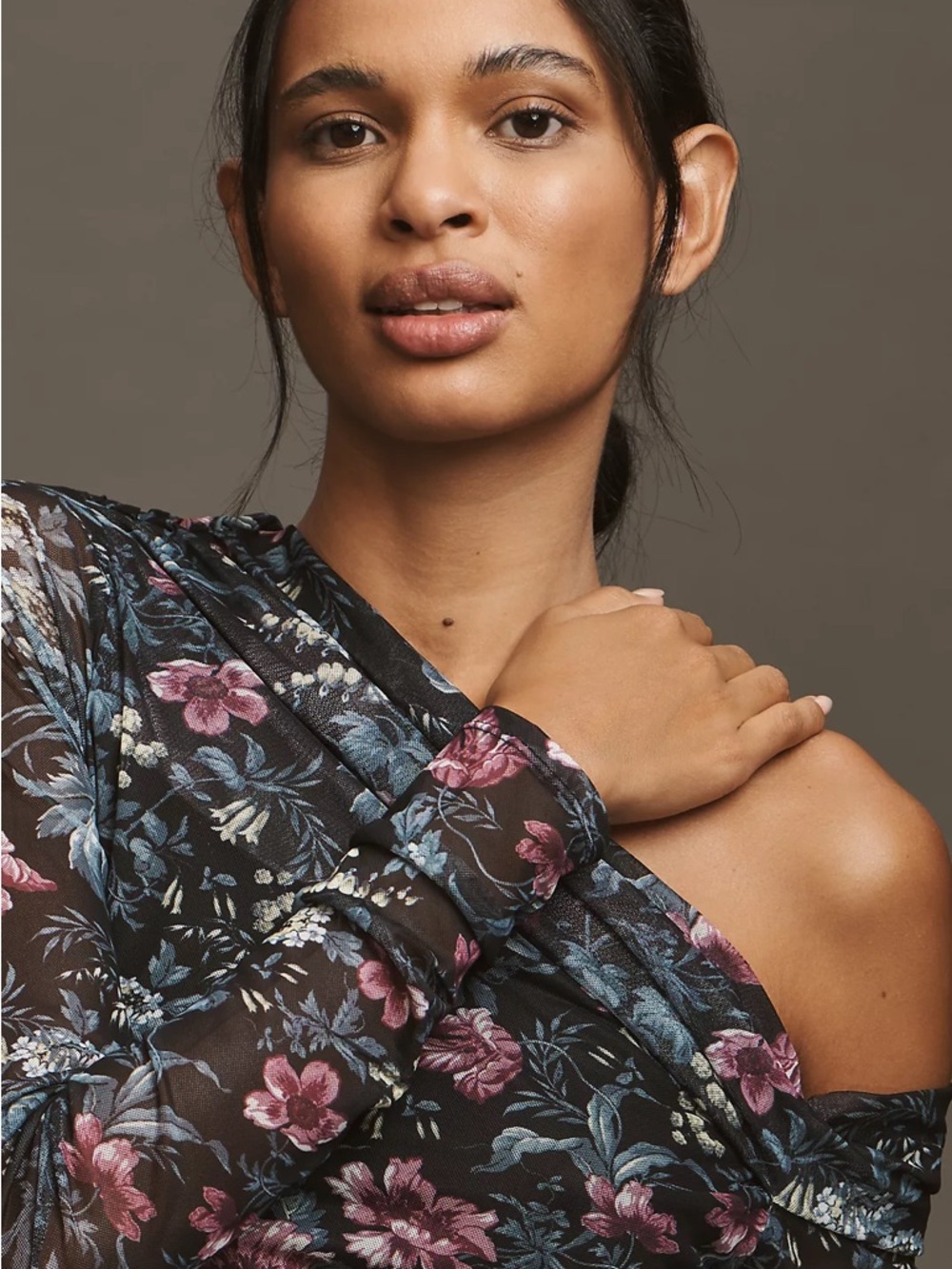 ANTHROPOLOGIE MESH LONG-SLEEVE ASYMMETRIC TOP - Picture 4 of 4